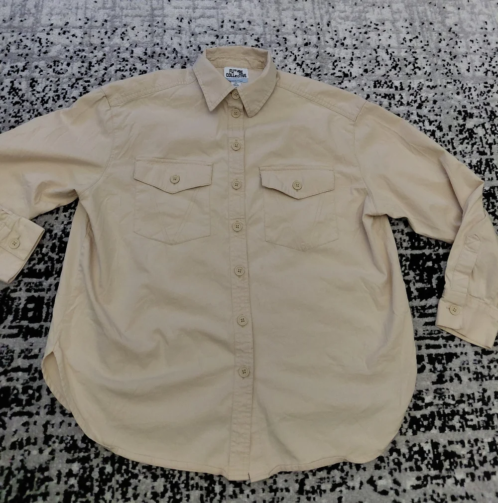 Future Collective x Reese Blutstein Tan Oversized Western Shirt XS Limited Ed - Picture 5 of 13